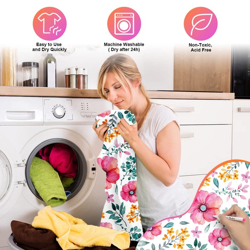 Aen Art Fabric Markers, Fabric Marker Permanent for T Shirts Clothes Pillow Canvas, Fabric Paint Pens for Kids - No Bleed, Fine Tip, Set of 30 Colors - Image 3